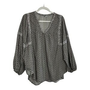 Old Navy Womens Blouse Plus Size 2X Oversized Boho Peasant Top Shirt Casual